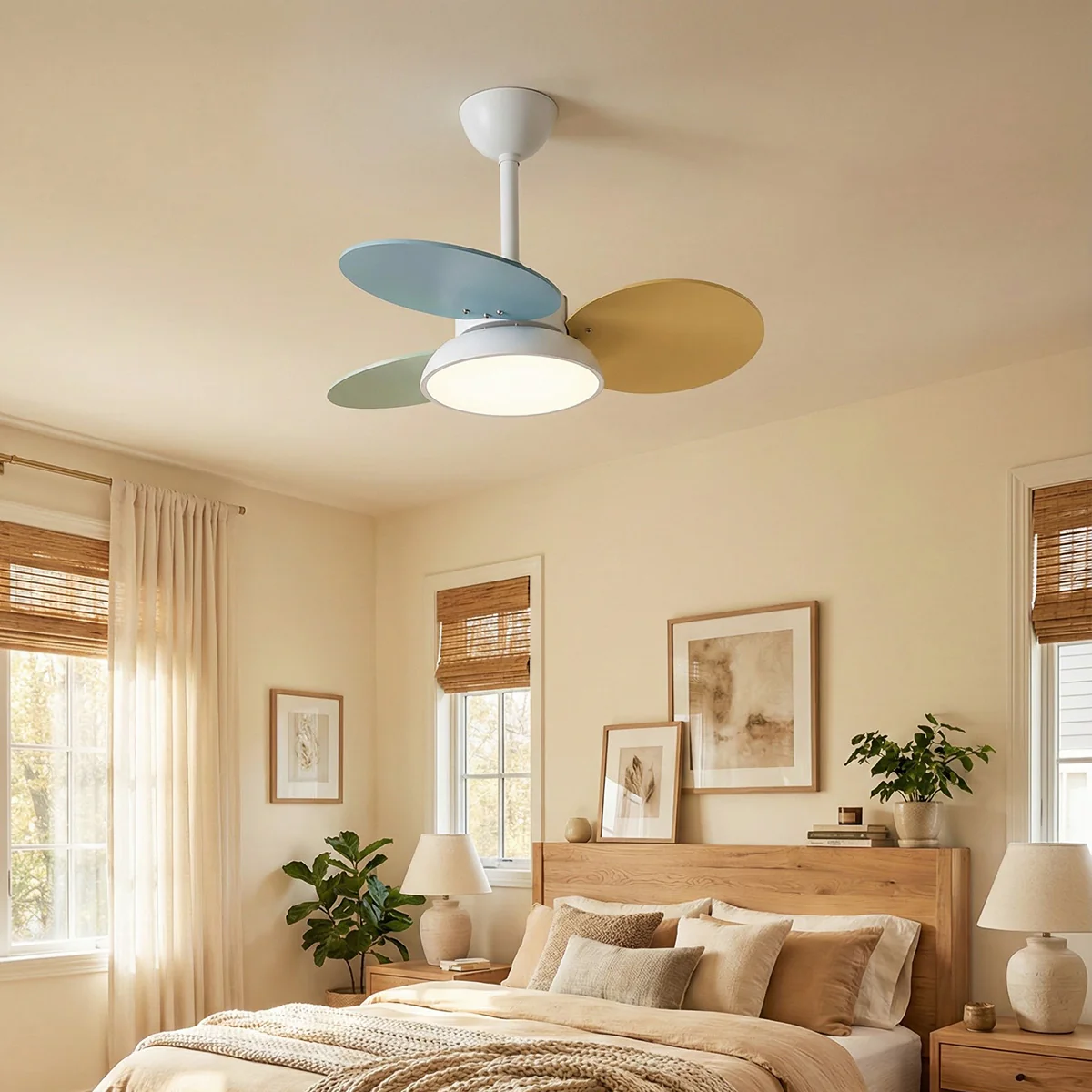 Round Colored Petal Shaped Ceiling Fan Lights