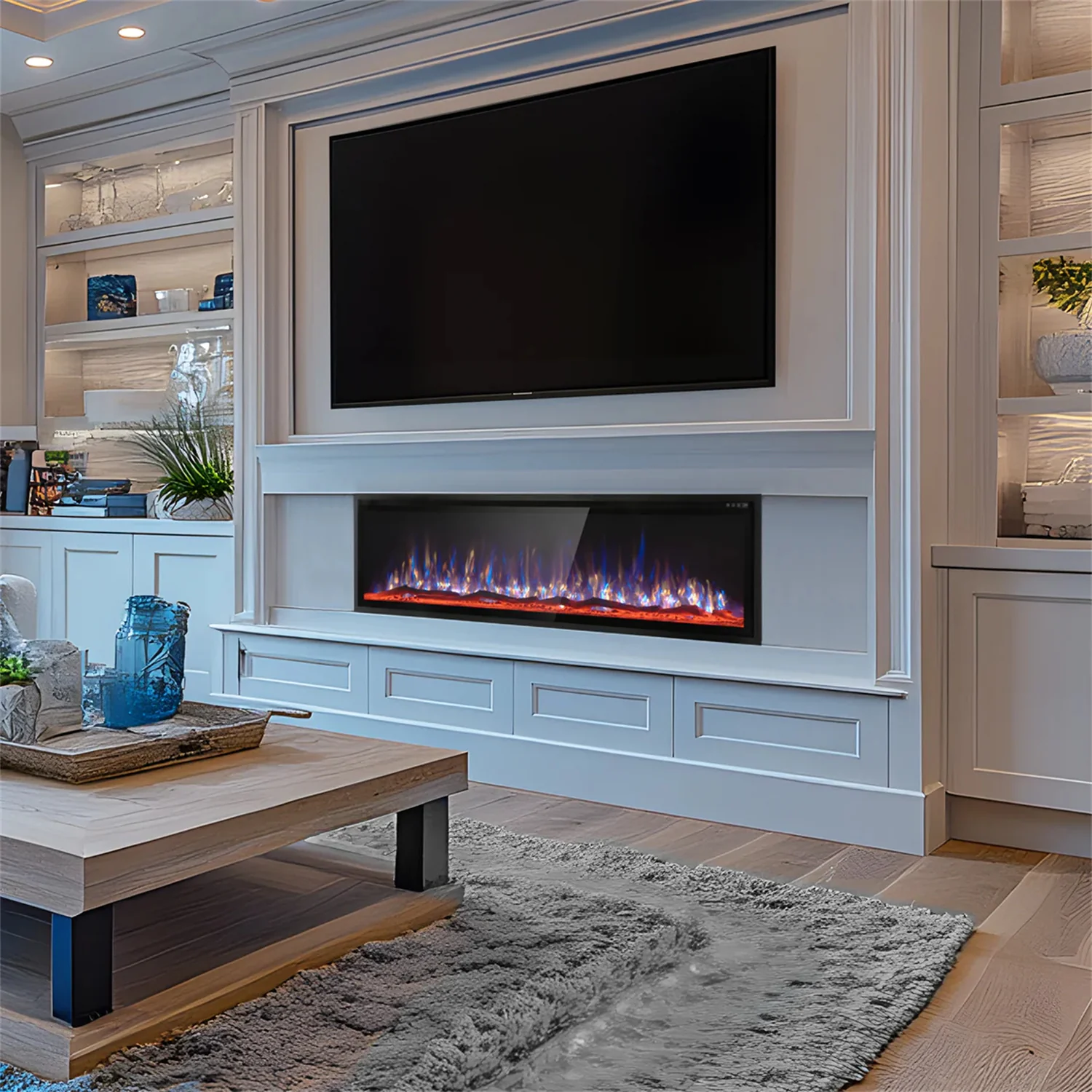 Premium Wall Mounted & Recessed Electric Fireplace with Remote Control - Sophia & William