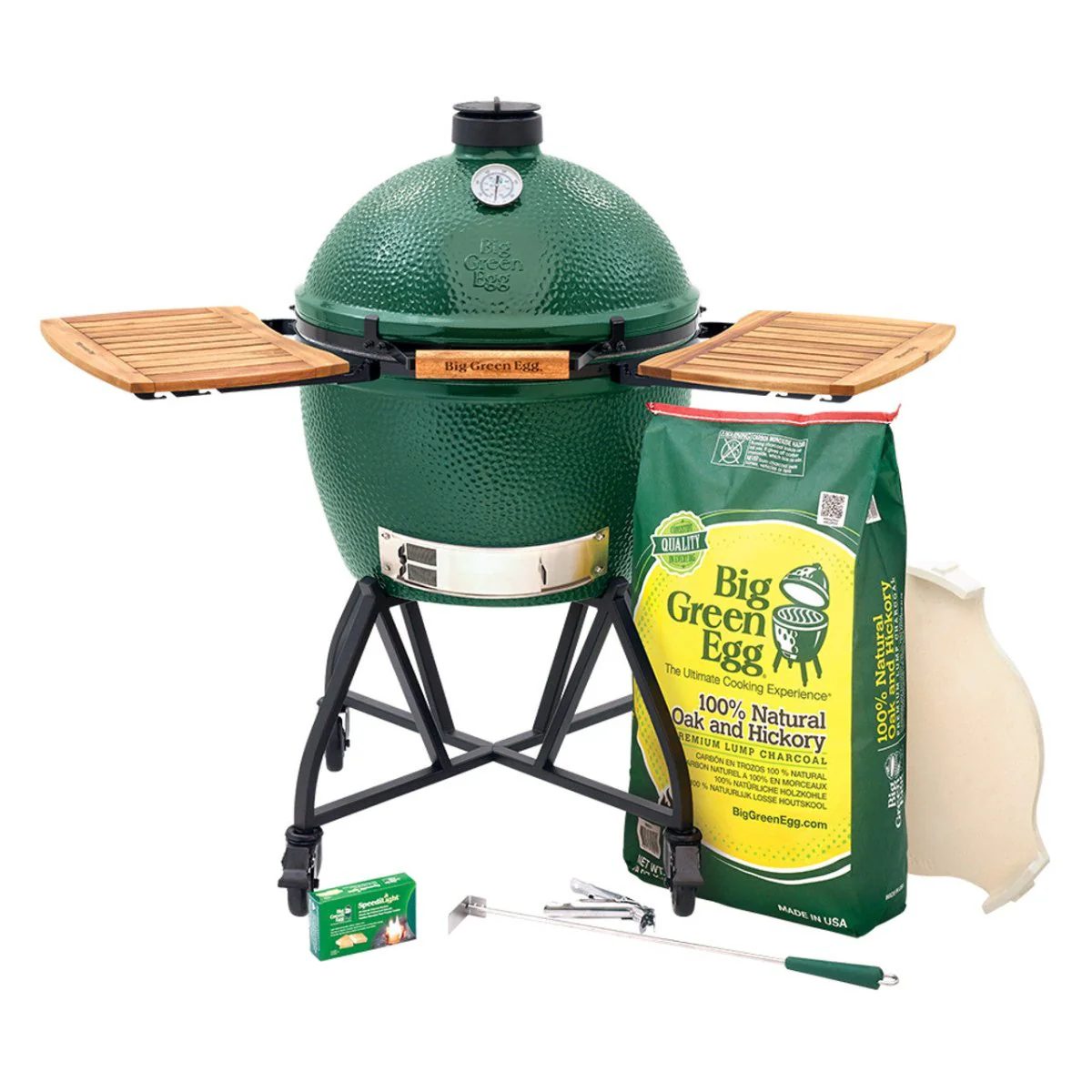 Big Green Egg XL Ceramic Charcoal Grill w/ IntEGGrated Nest & Handler w/ Mates Package 127075