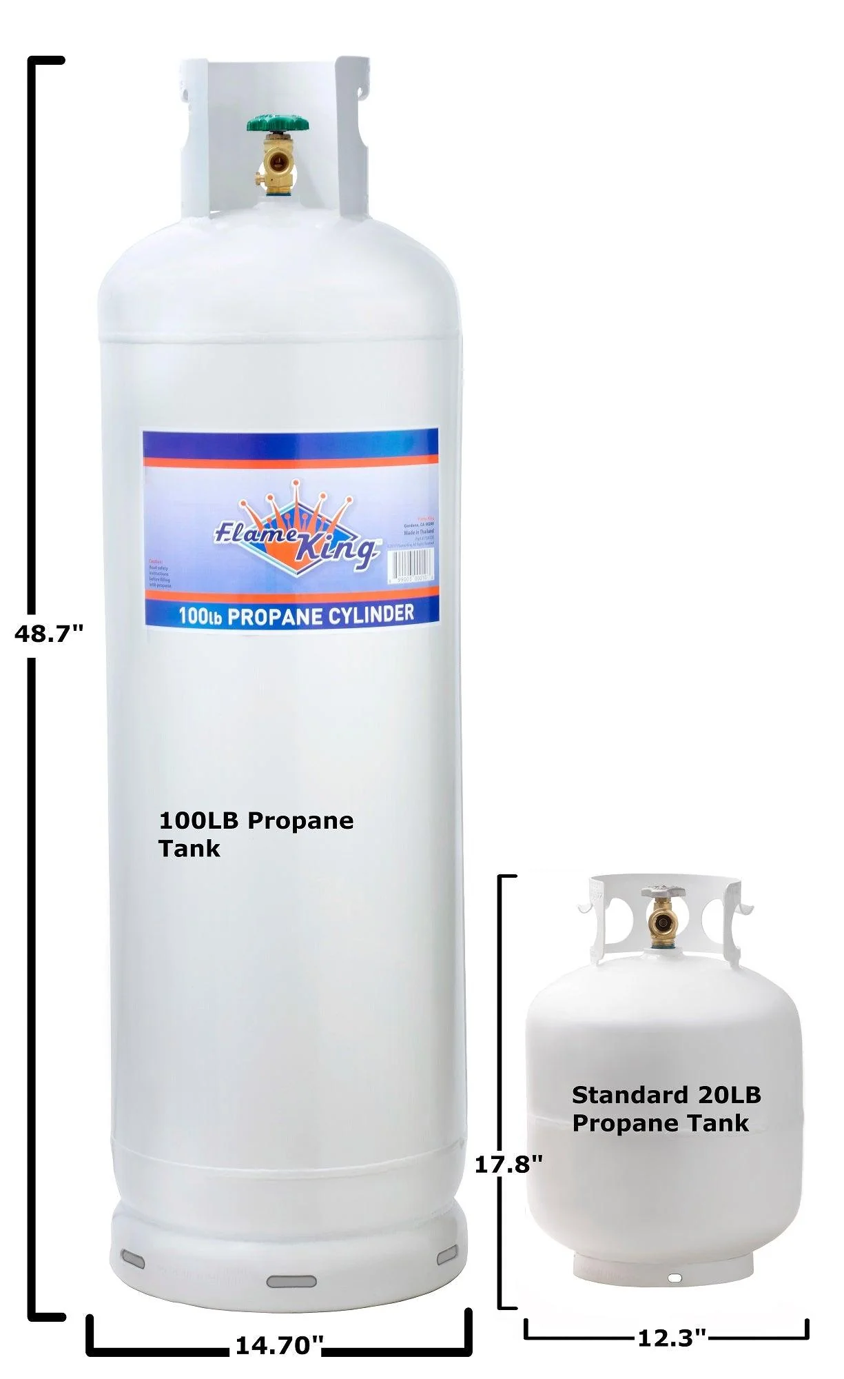 Flame King 100lb Empty Propane Tank LP Cylinder with POL Valve