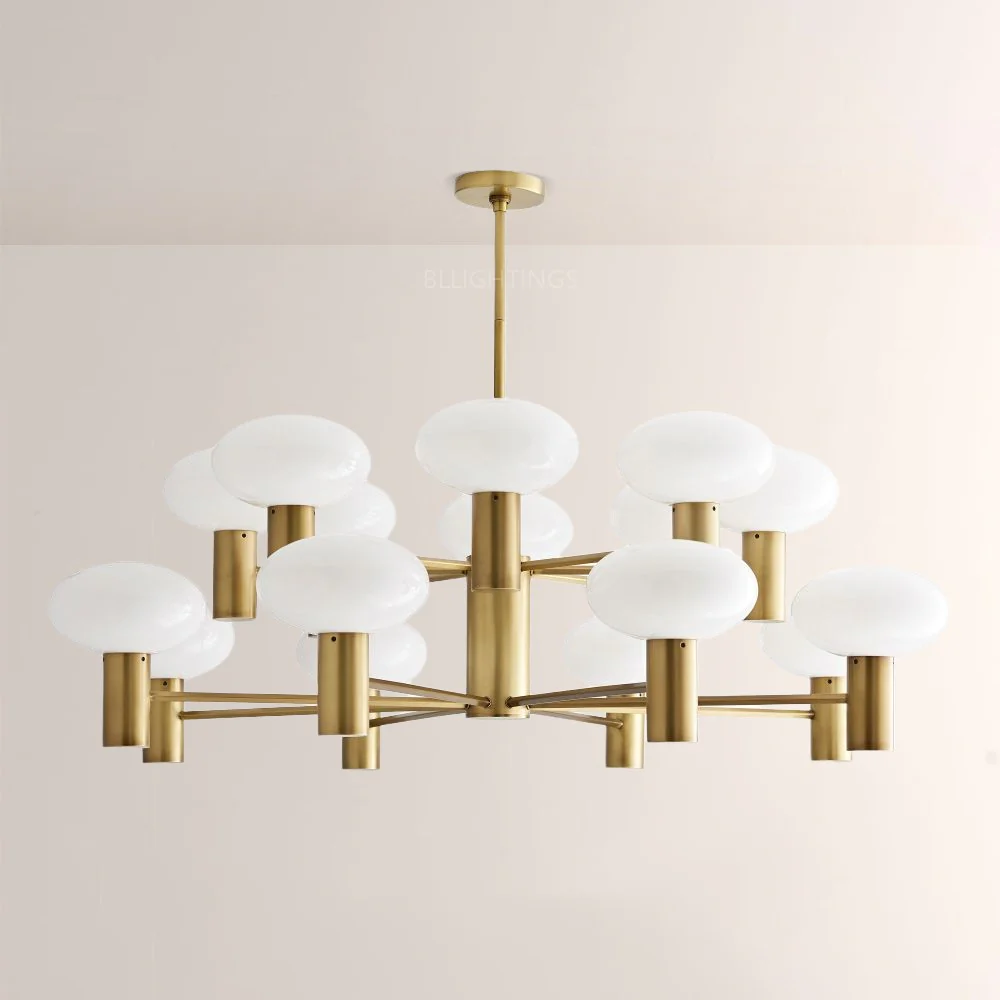 Broad Two-Layer Round Chandelier