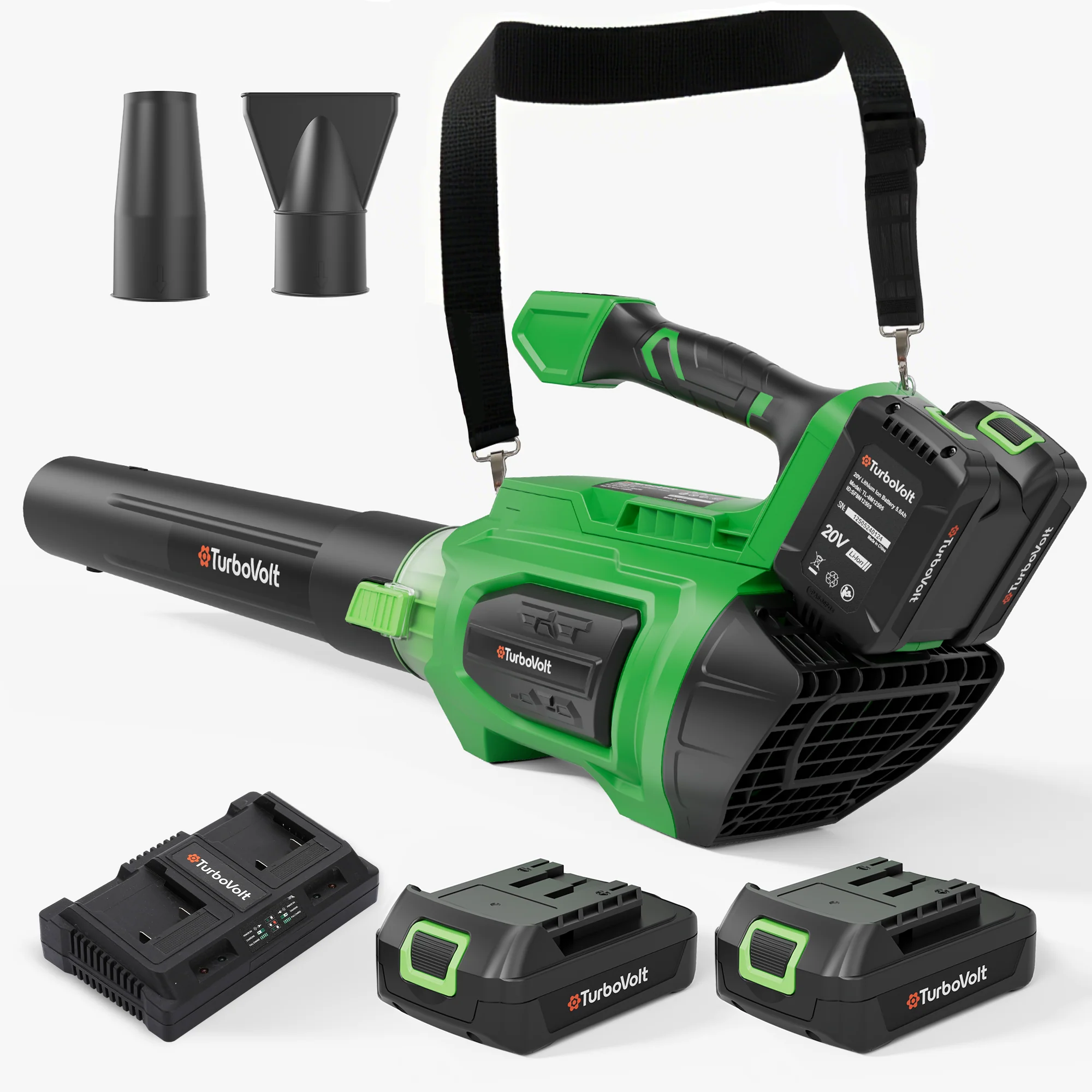 Powerful 40V Brushless Leaf Blower with Dual Batteries for Lawn Care, Yard