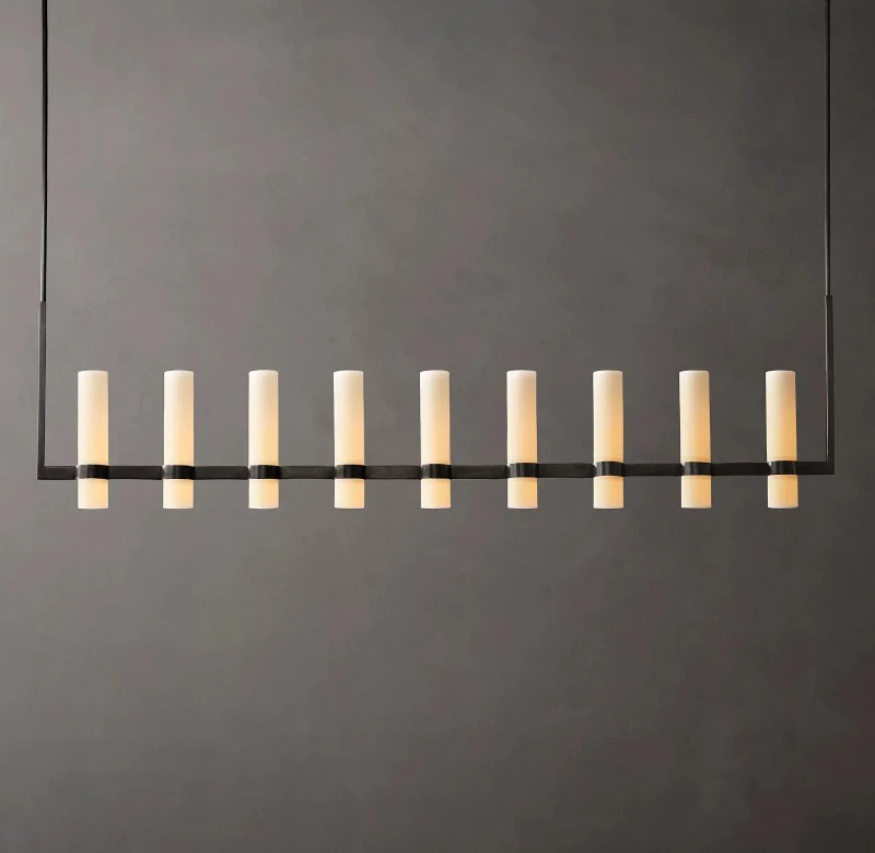 Rata Linear Milk Glass Chandelier 71