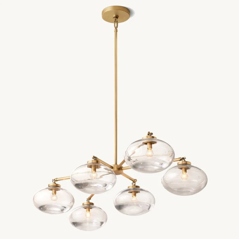 Celeste Clear Glass Mobile Linear Chandelier