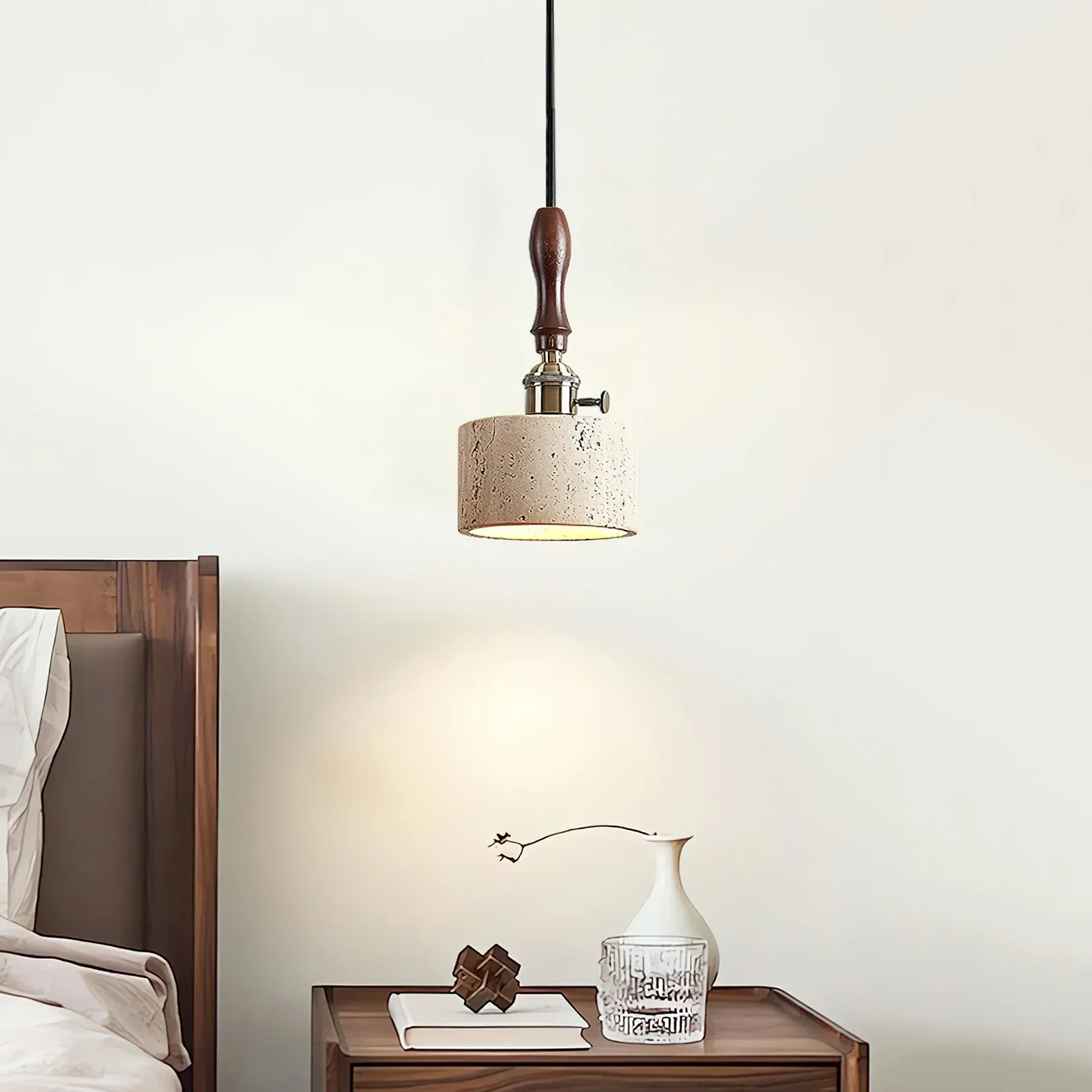 Cylinder Franciska Travertine Pendant Lamp