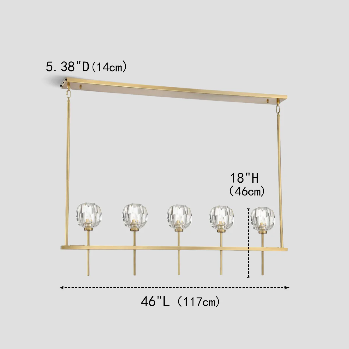 Balle Clear Crystal Linear Dining Room Chandelier