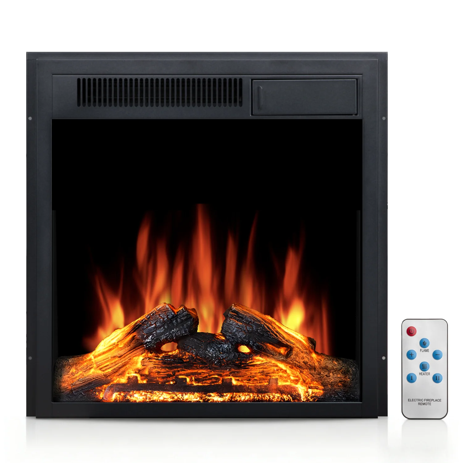 R.W.FLAME 22 Inch Electric Fireplace Insert with 5 Flame Brightness Settings 750W-1500W