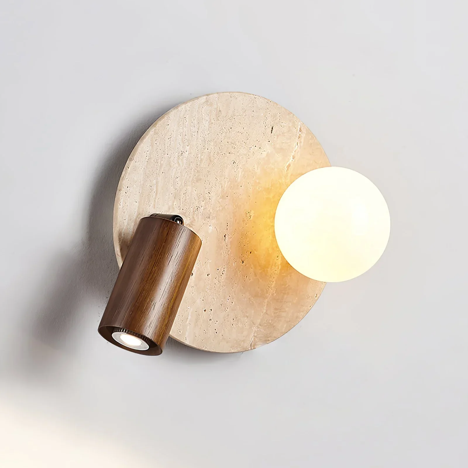 Travertine Lunara Duo Rotating Wall Light