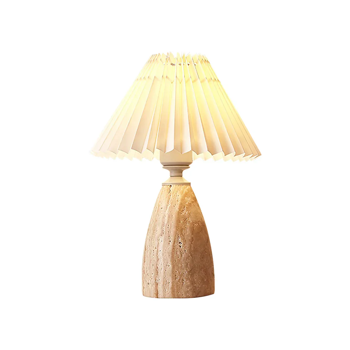 Conical Gusnow Travertine Table Lamp