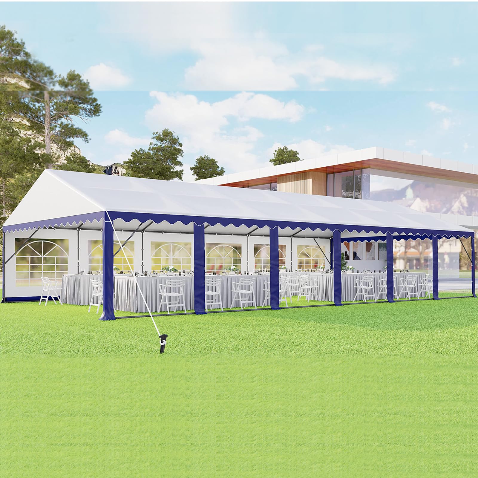 PHI VILLA 20'x40' Tent for Party Large Wedding Birthday Party Event Canopy Shelters with Heavy Duty Design Includes Carry Bag