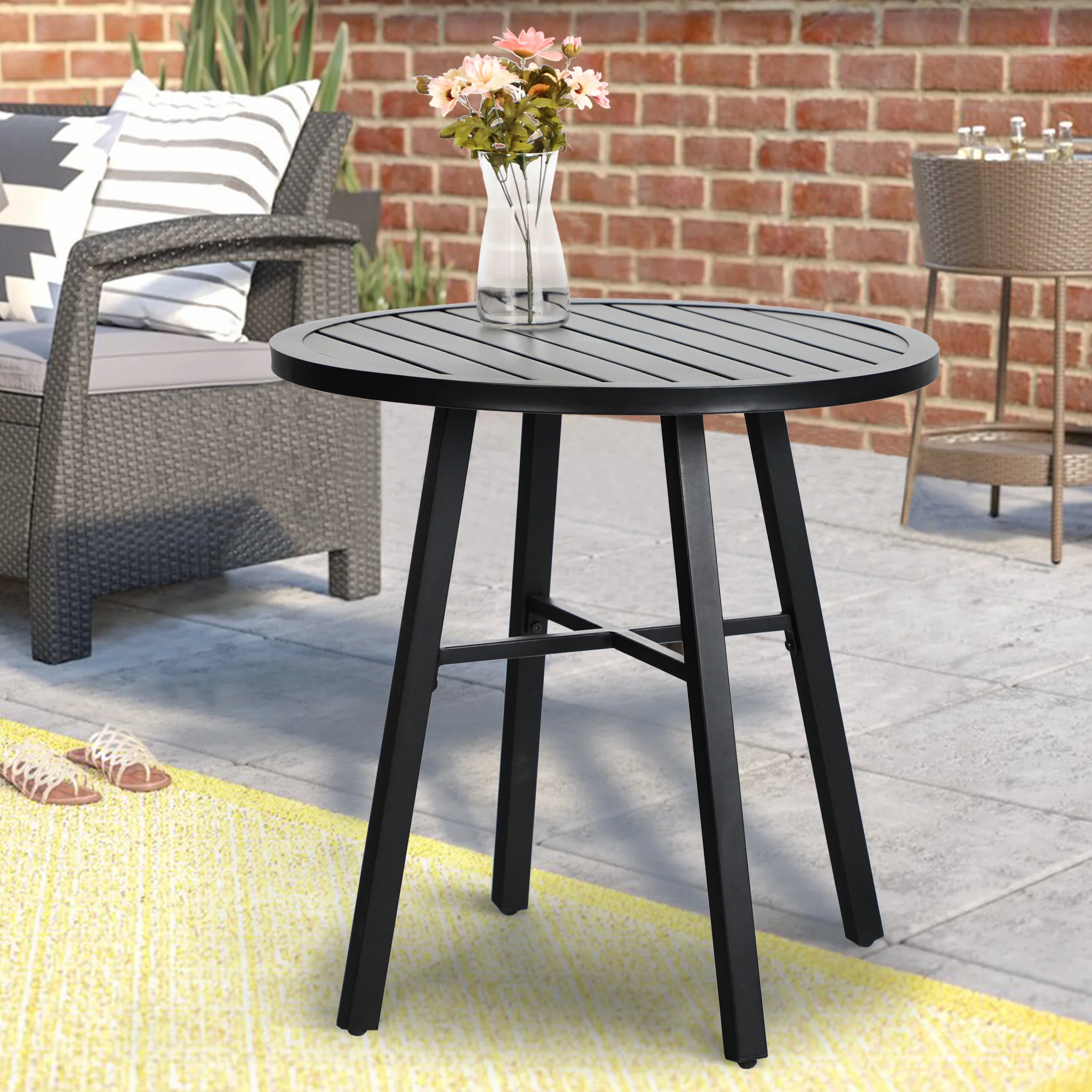 PHI VILLA  Steel Round Side Table