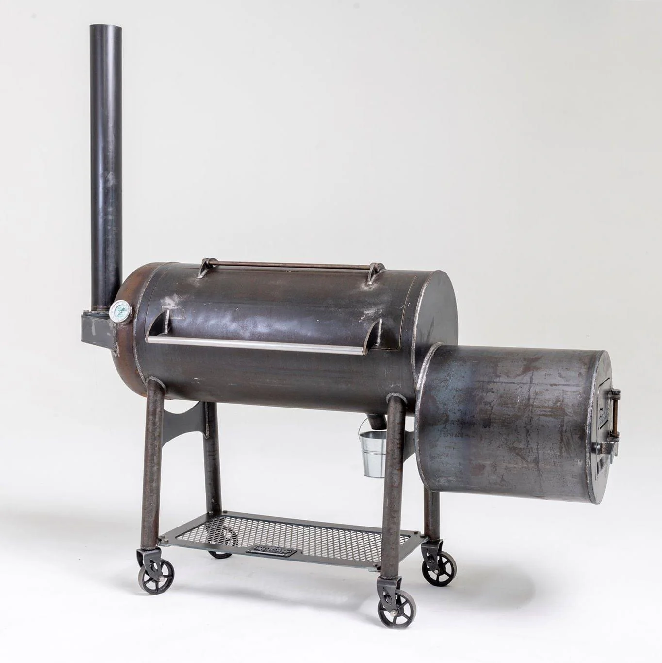 Aaron Franklin Barbecue Pit | 1/4-Inch Rolled American Steel Offset BBQ Smoker w/ 42-Inch Cook Chamber