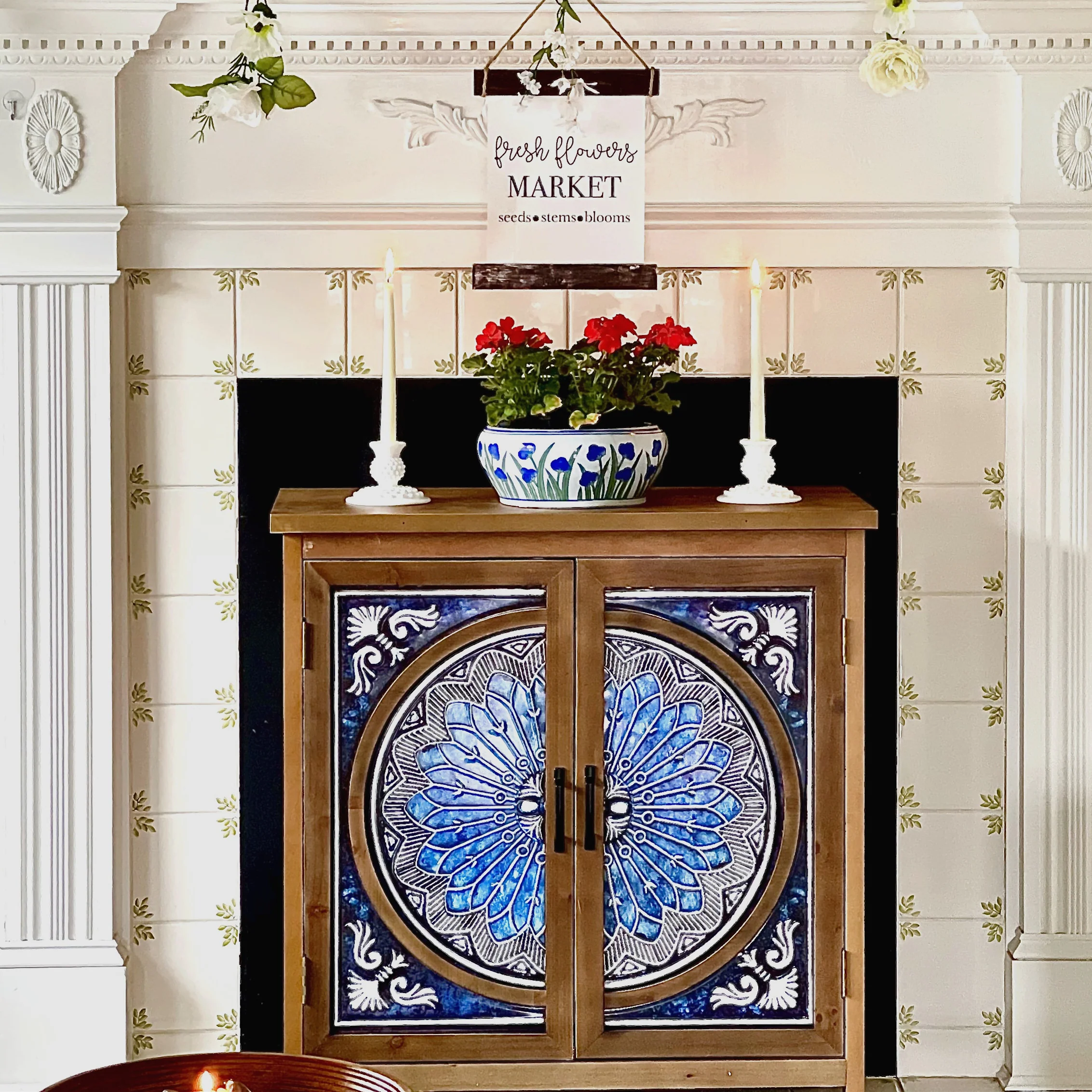 Retro Carved Accent Cabinet-MFSTUDIO