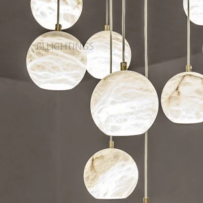 Alabaster Rain Balls Chandelier