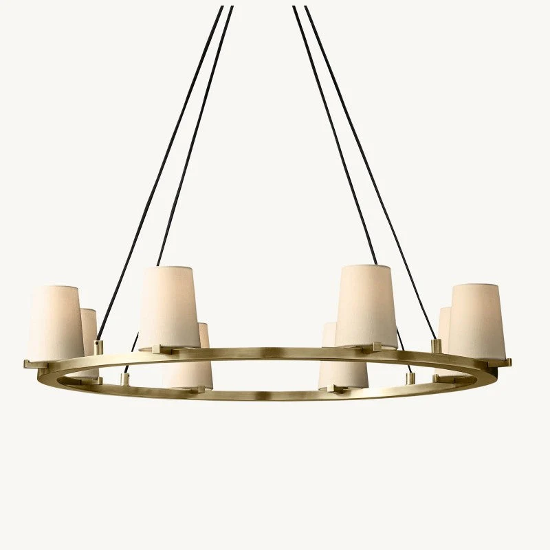 Briesha Fabric Shade Round Chandelier 36