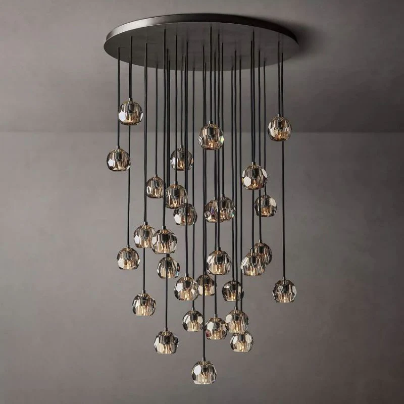 Balle Smoke Crystal Cluster Chandelier D60