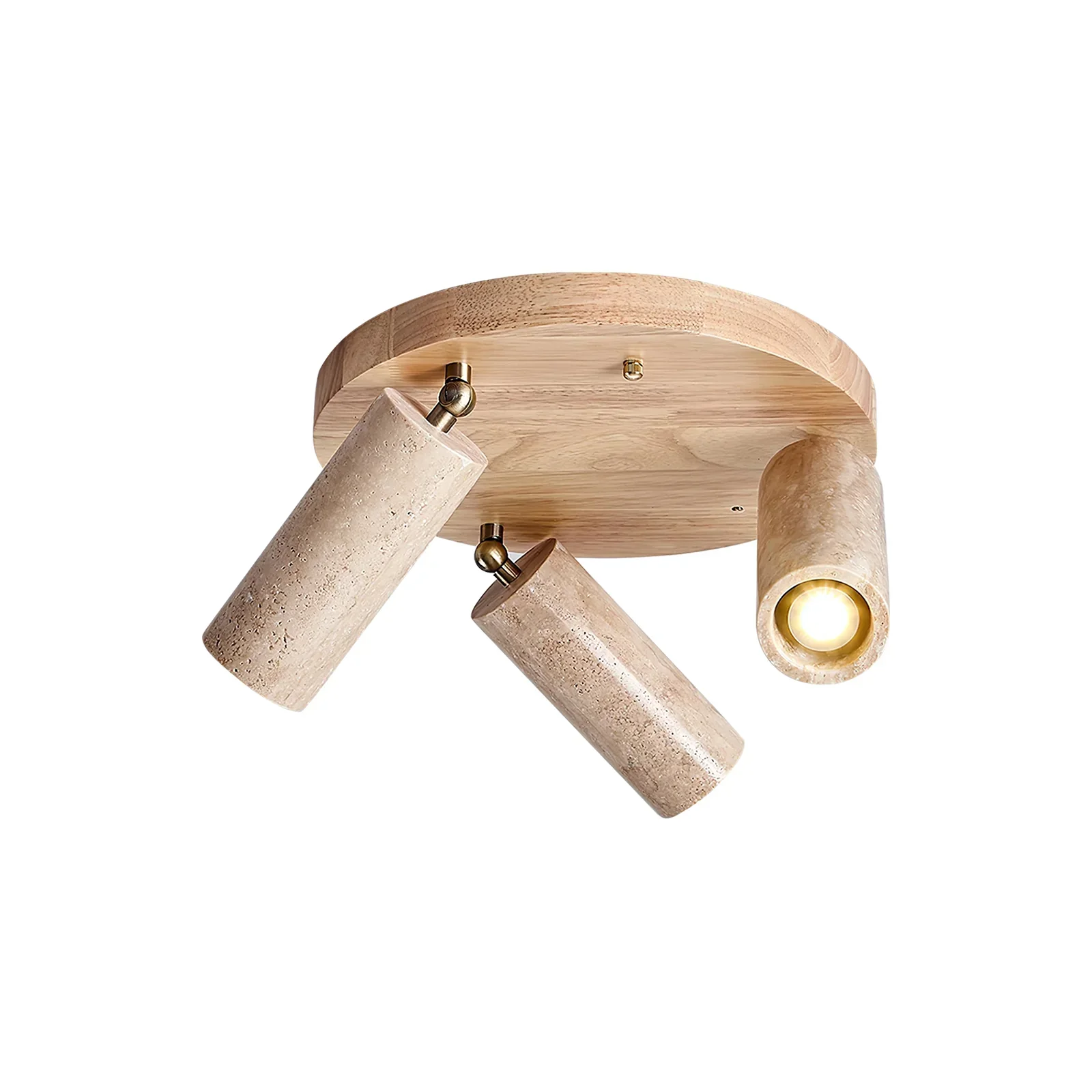 Cylindrical Travertine Terra Beam Ceiling Light