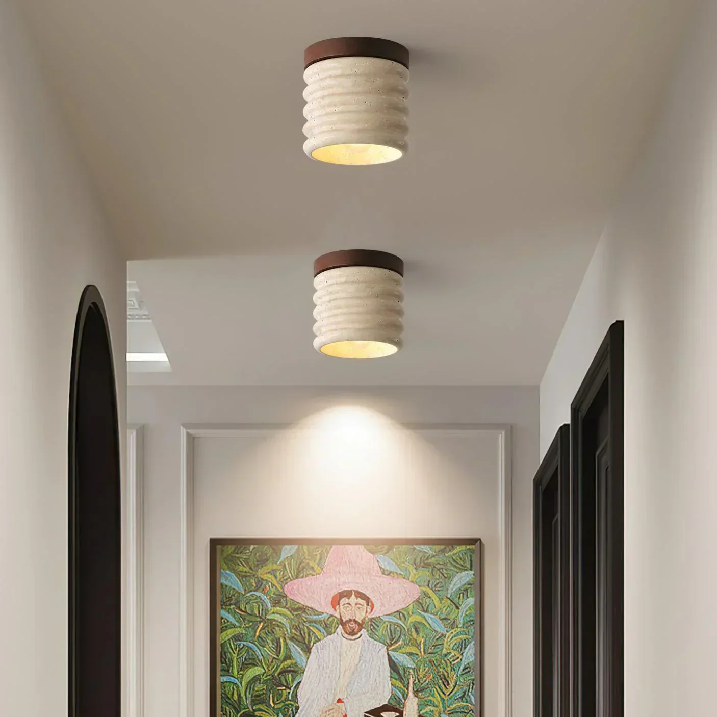Travertine Vaarnii Ceiling Lamp