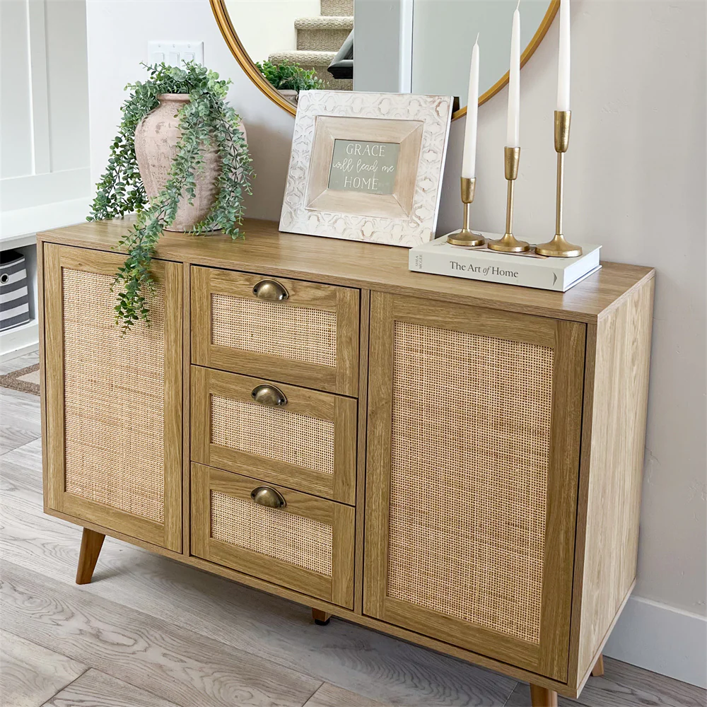 Natural Rattan Storage Cabinet and Chest of Drawers-MFSTUDIO