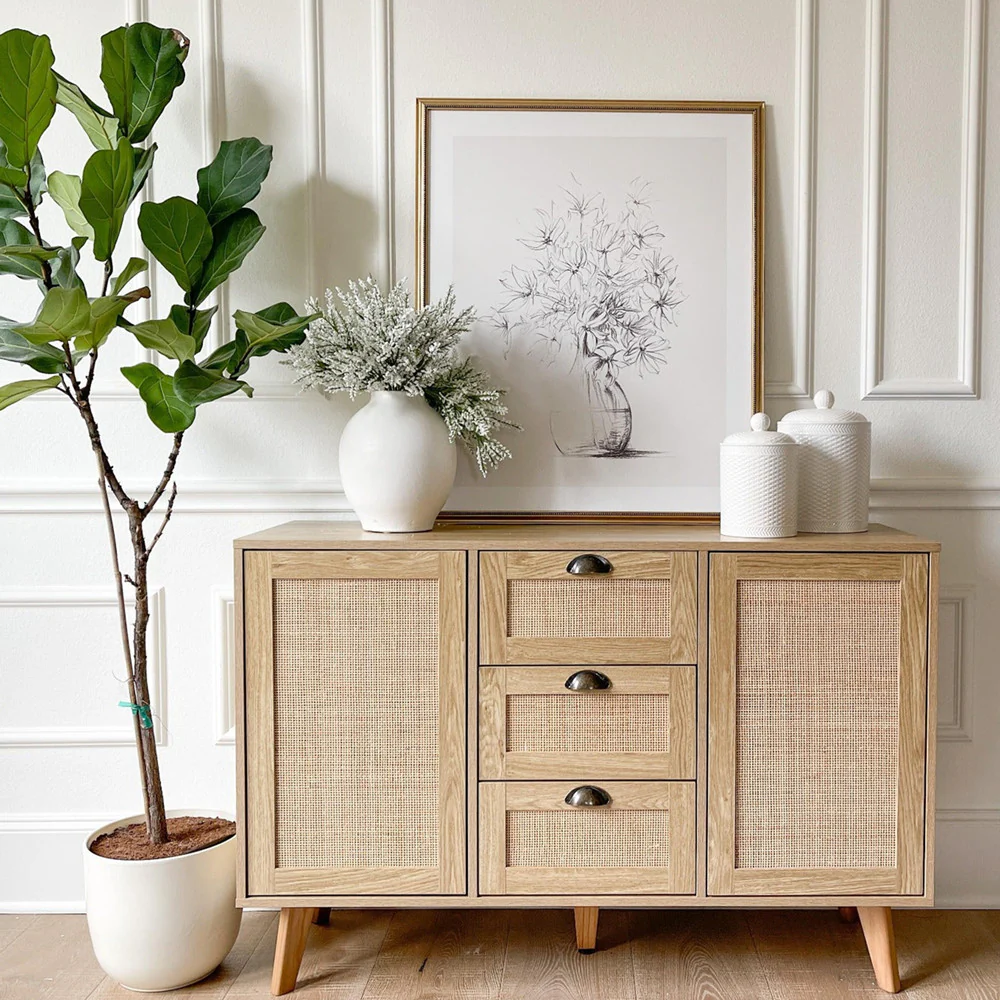 Natural Rattan Storage Cabinet and Chest of Drawers-MFSTUDIO