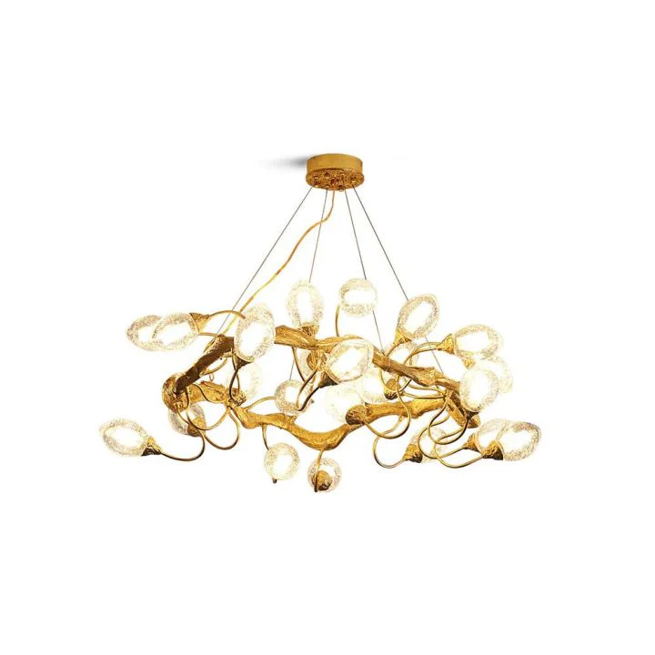 Branch Lotus Brass Chandelier