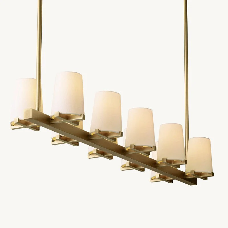 Briesha Fabric Shade Linear Chandelier 49