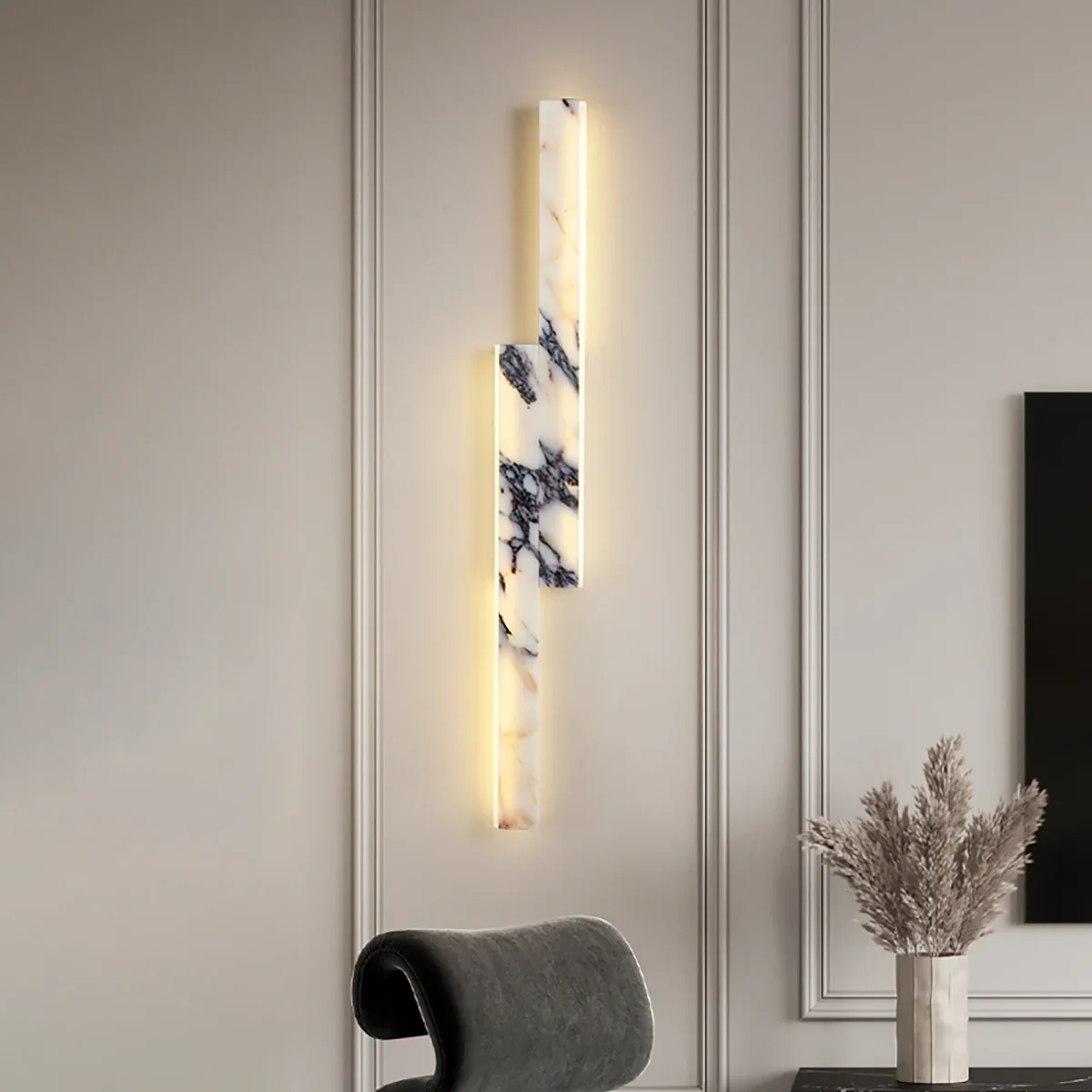 Rectangular Marble Linear Wall Lamp