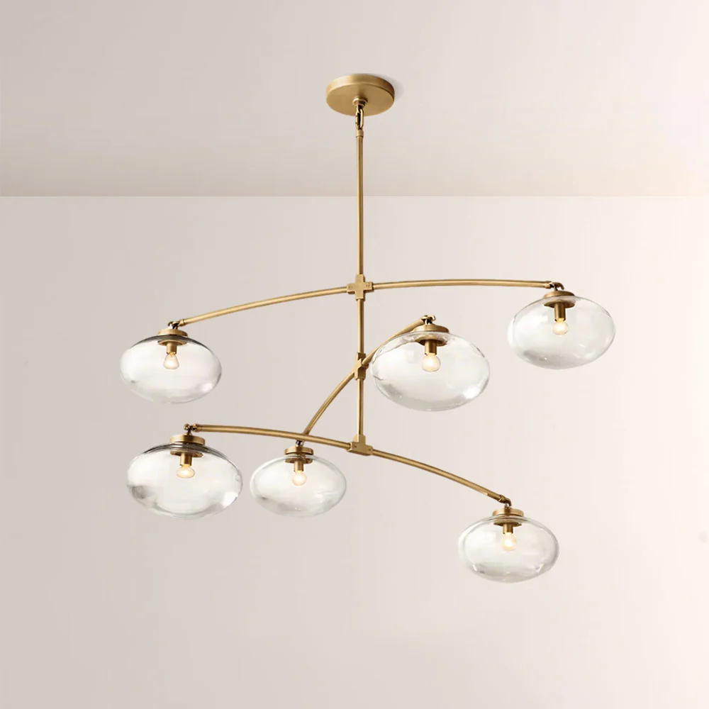 Celeste Clear Glass Mobile Round Chandelier