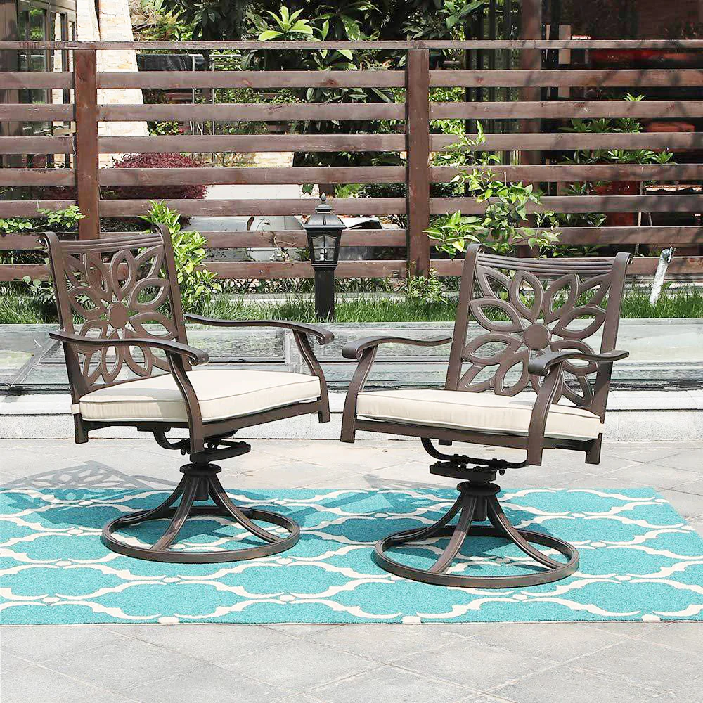 MFSTUDIO Cast Aluminum Patio Dining Chairs