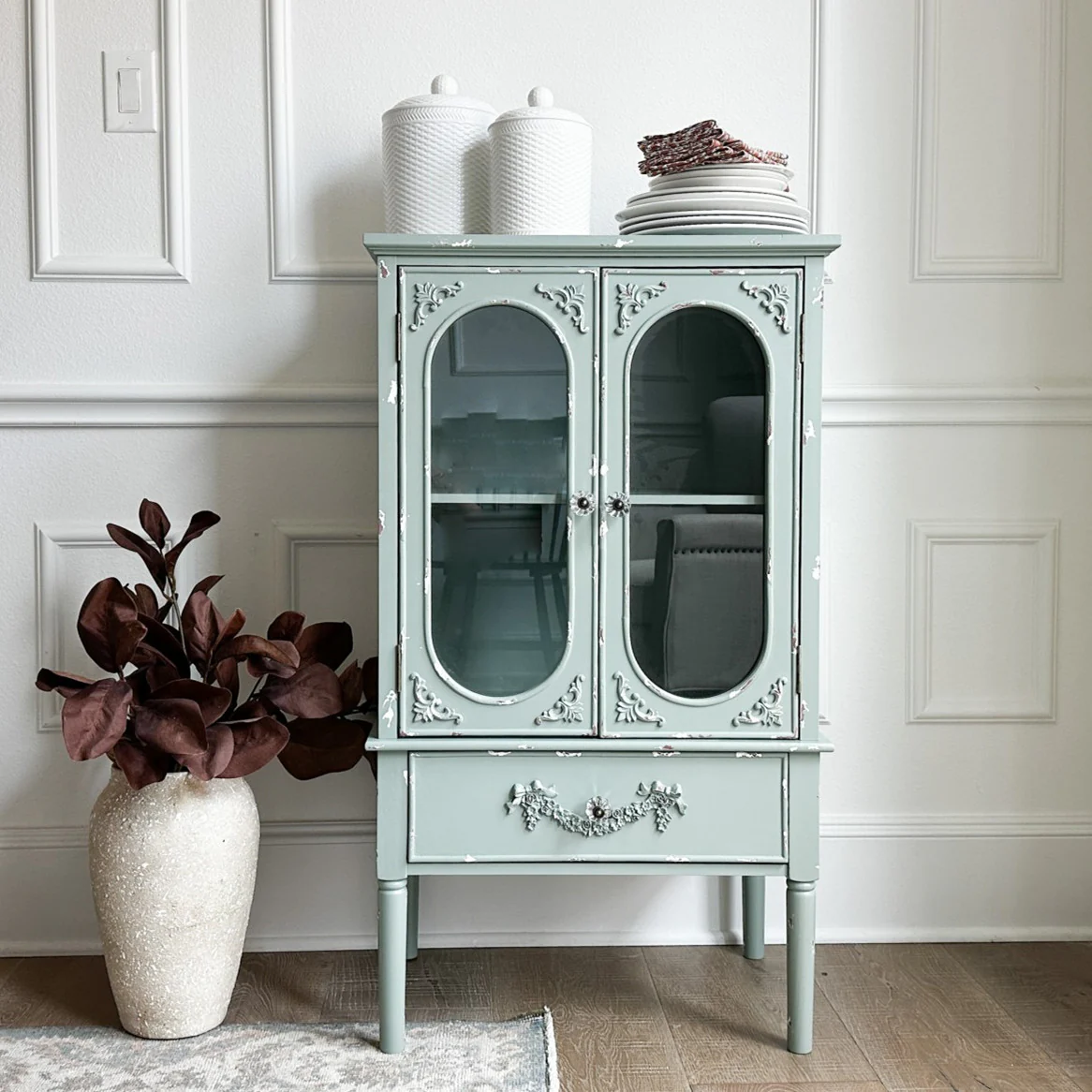 Mint Green Antique Sideboard-MFSTUDIO