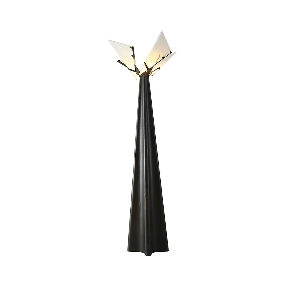 Alabaster Black Floor Lamp