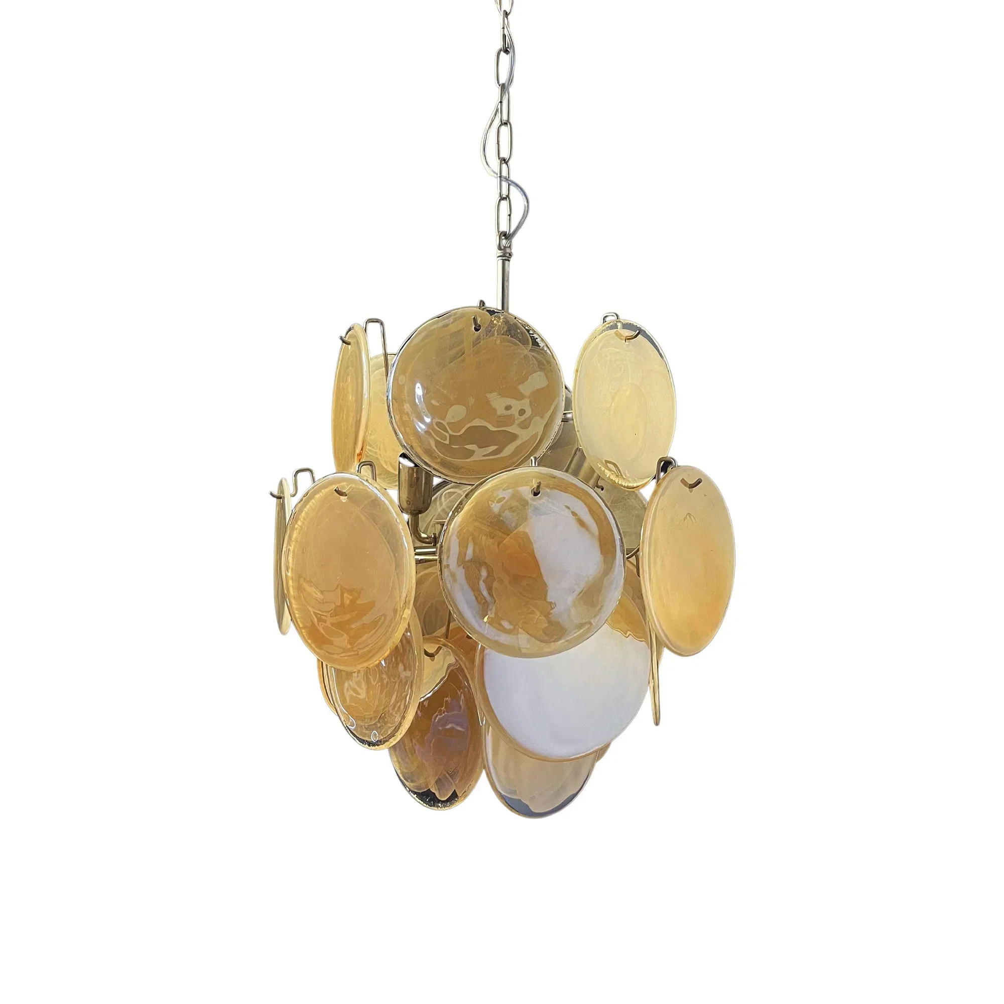 Gold Disc Glass Chandelier