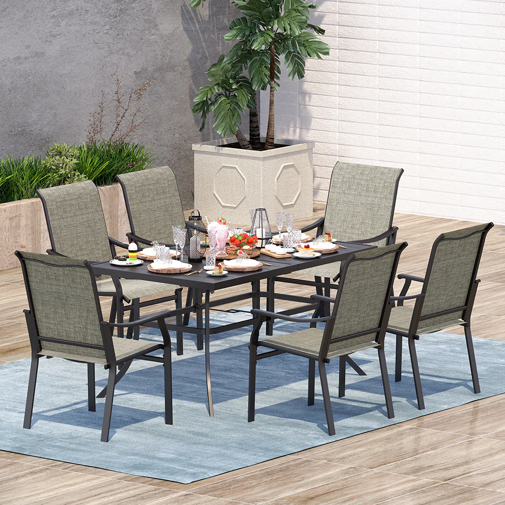 Sophia & William 7-Piece Ergo Sling Chairs Patio Dining Set