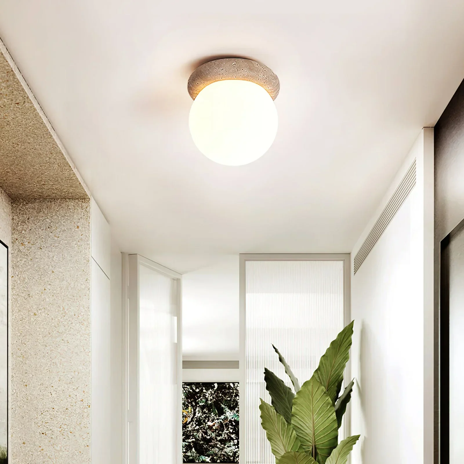 Travertine Asteroid Round Ceiling Lamp