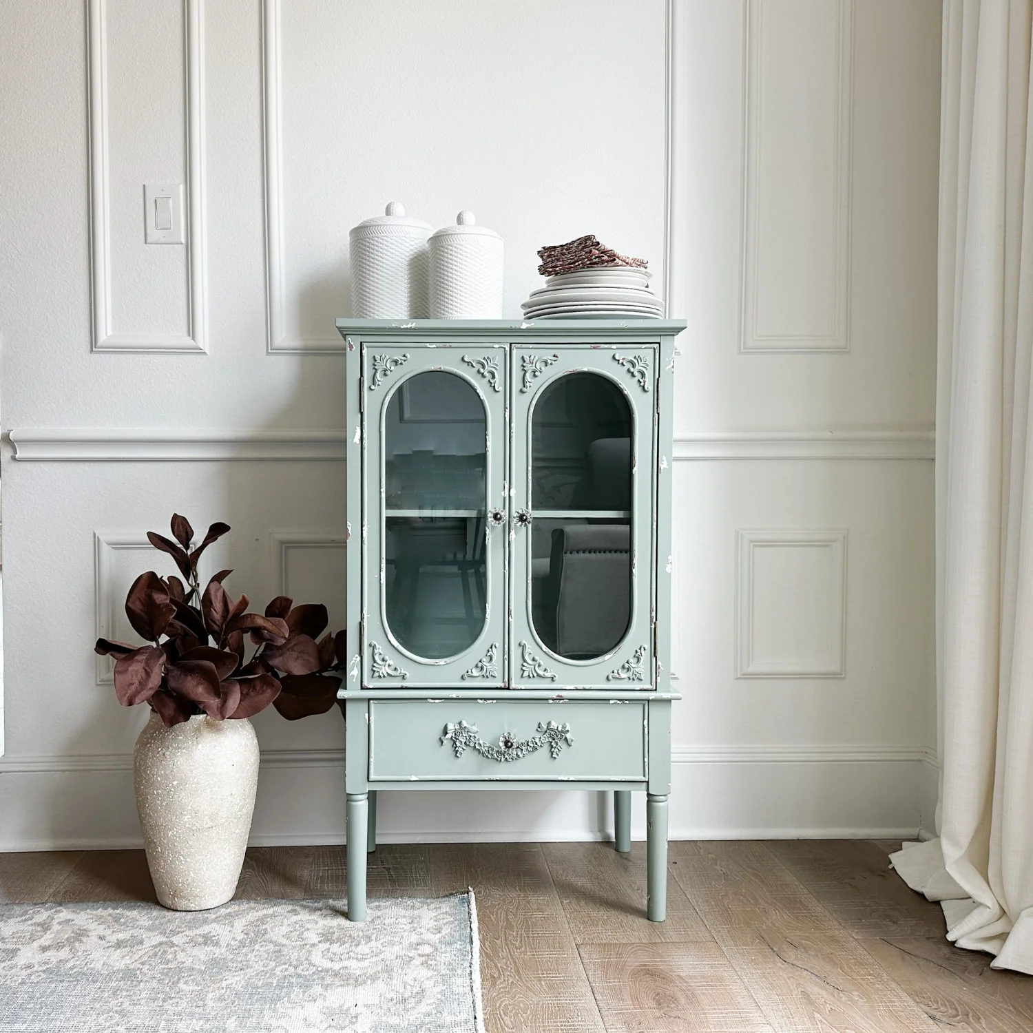 Mint Green Antique Sideboard-MFSTUDIO