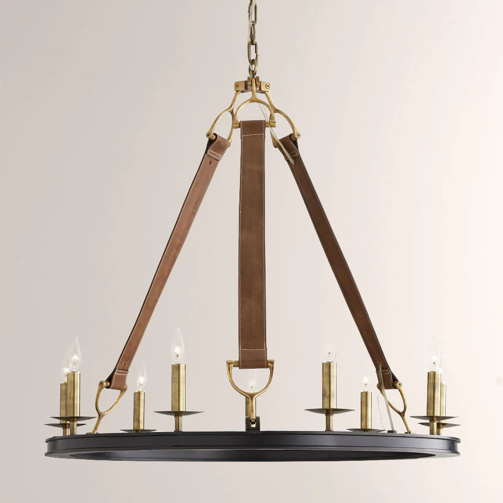 Cherton Round Leather Chandelier