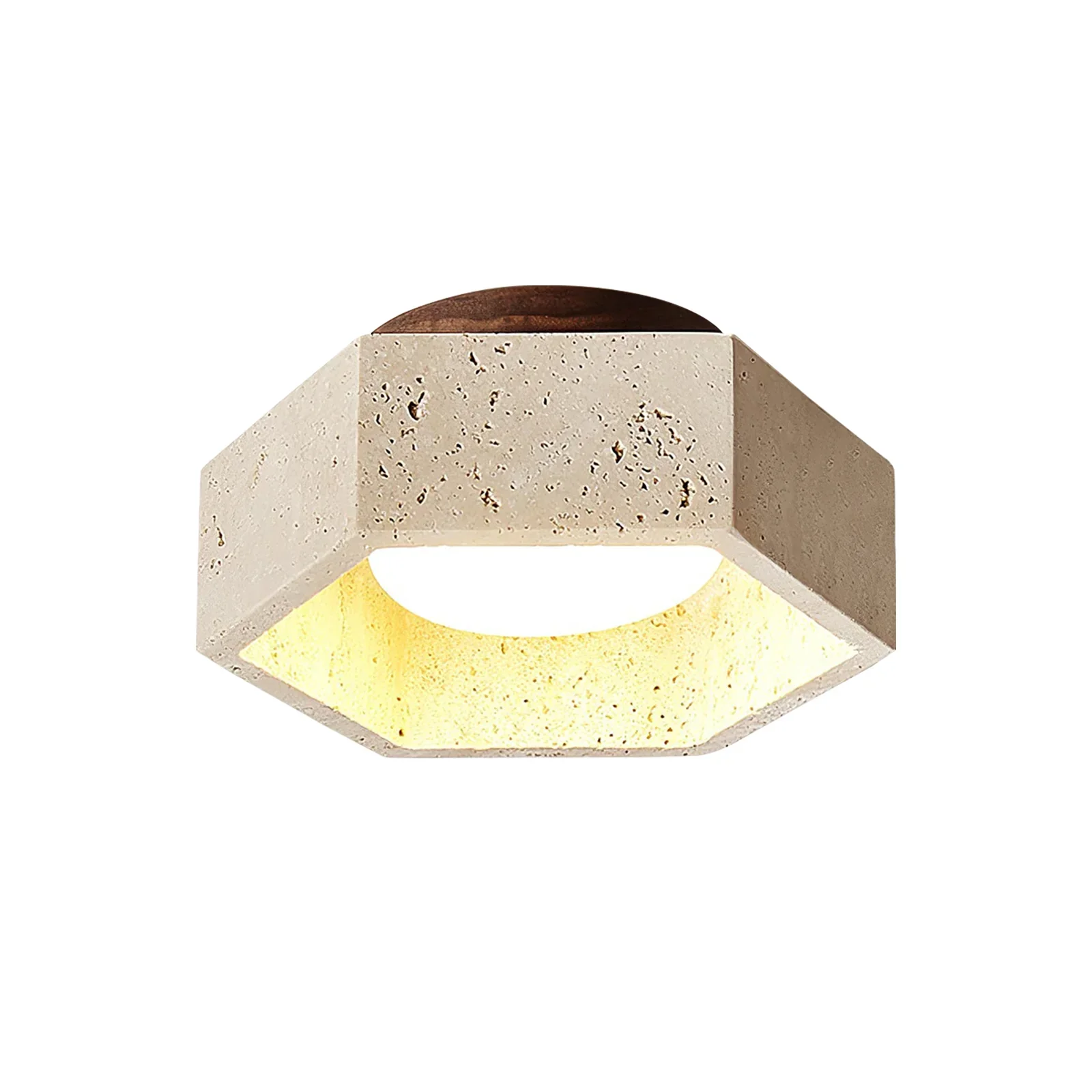 Hexagon Travertine Hexa Core Ceiling Light