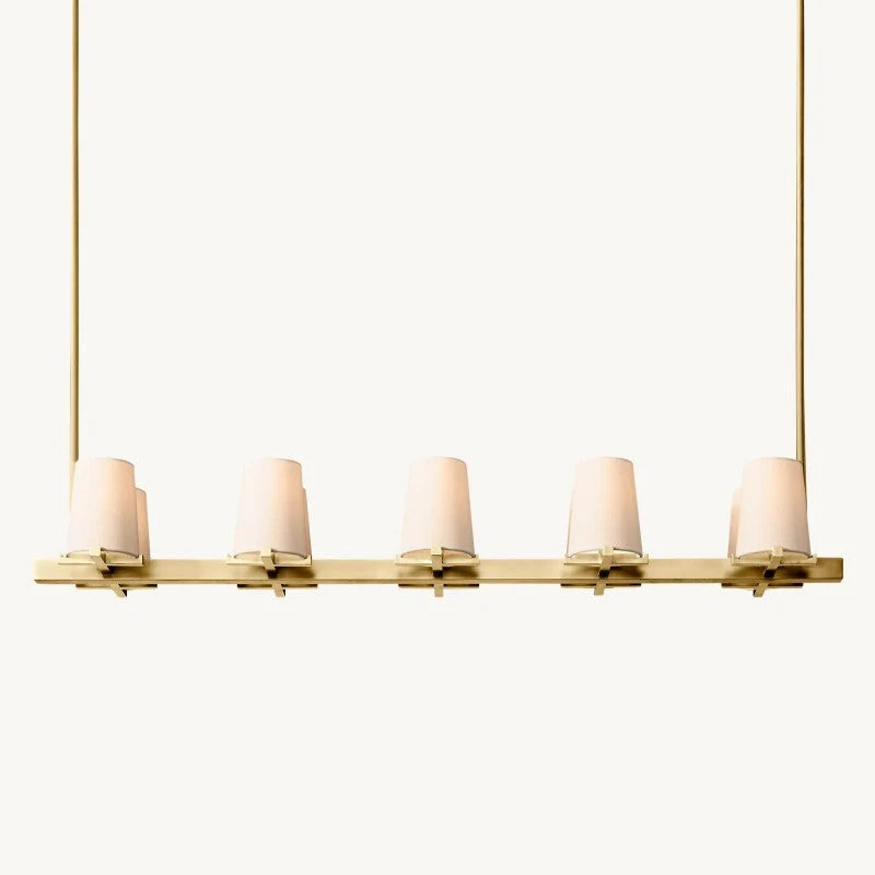 Briesha Fabric Shade Linear Chandelier 49