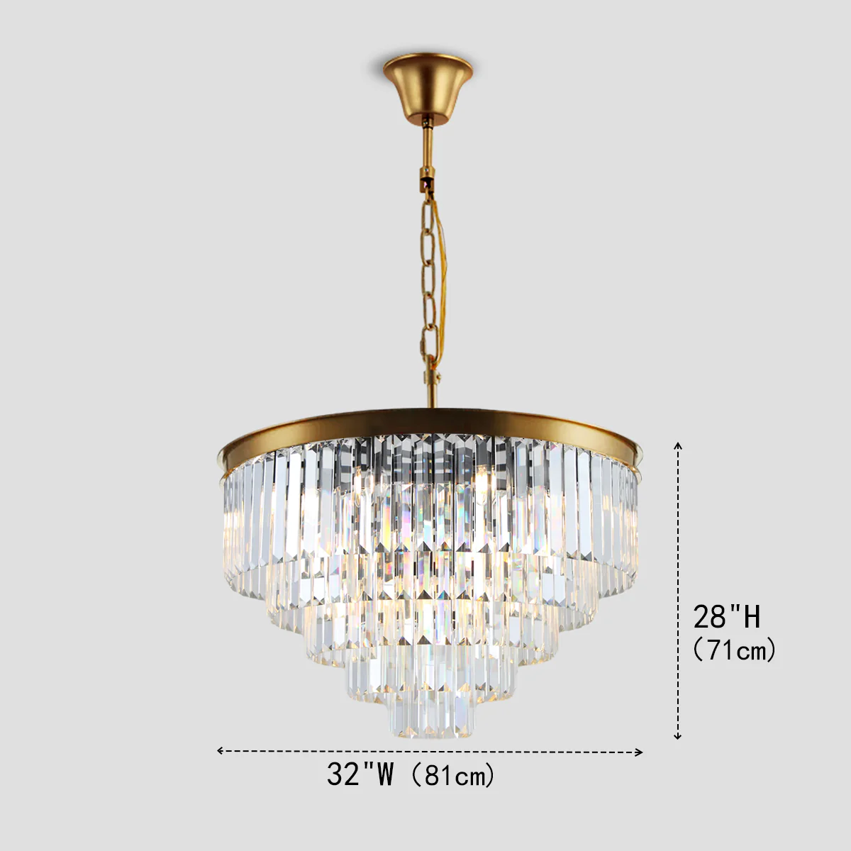 Della Tedem Multi-Tier Clear/Smoke Crystal Round Chandelier