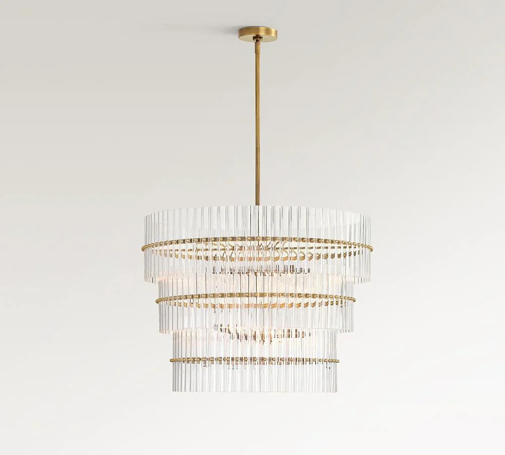 Monica Crystal Round 3-Tier Chandelier