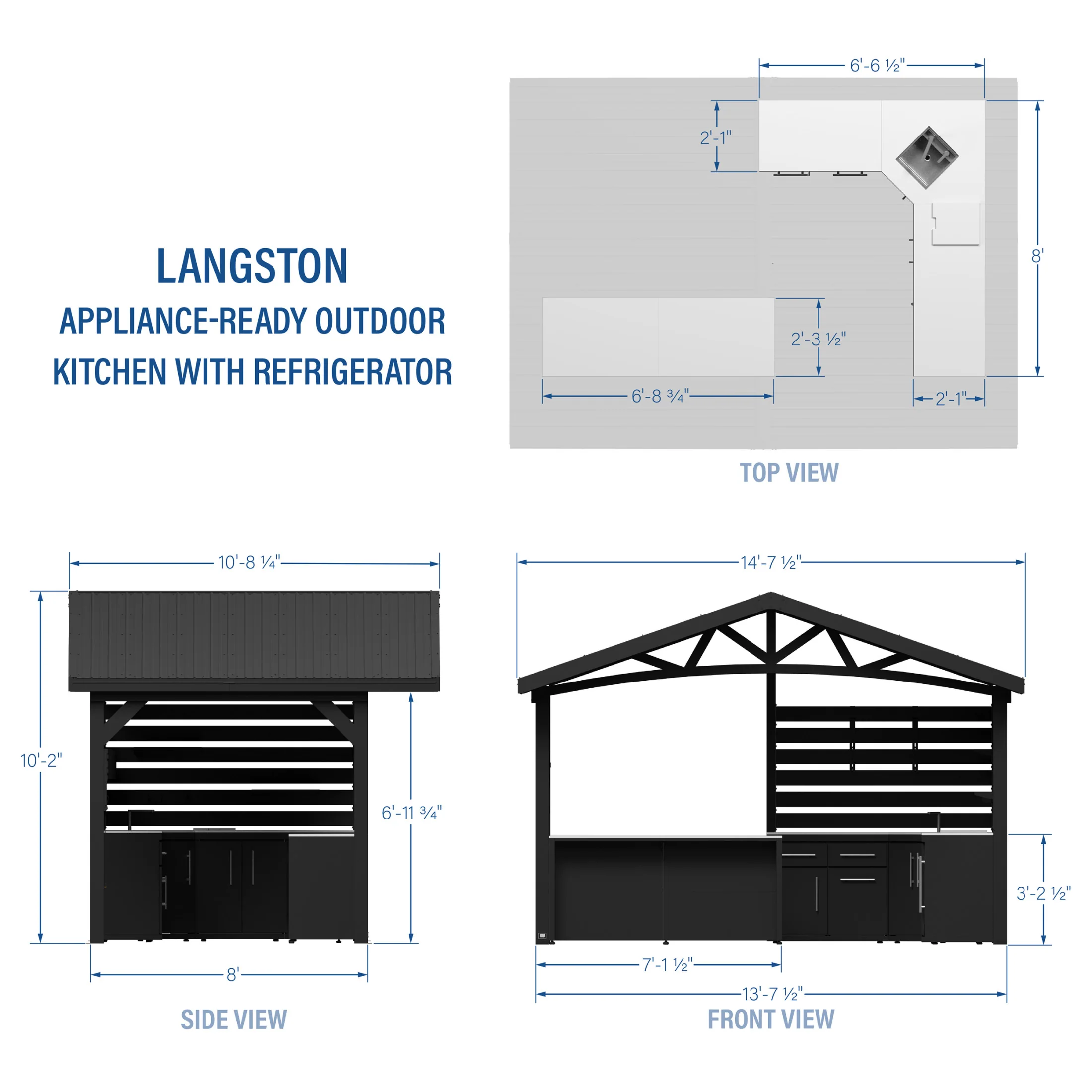 Langston Appliance-Ready Outdoor Kitchen with Refrigerator