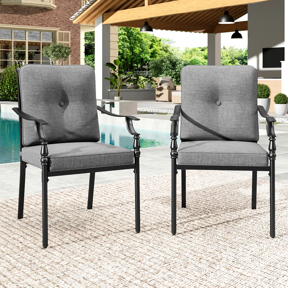 PHIVILLA Vintage American Patio Dining Fixed & Swivel Chairs