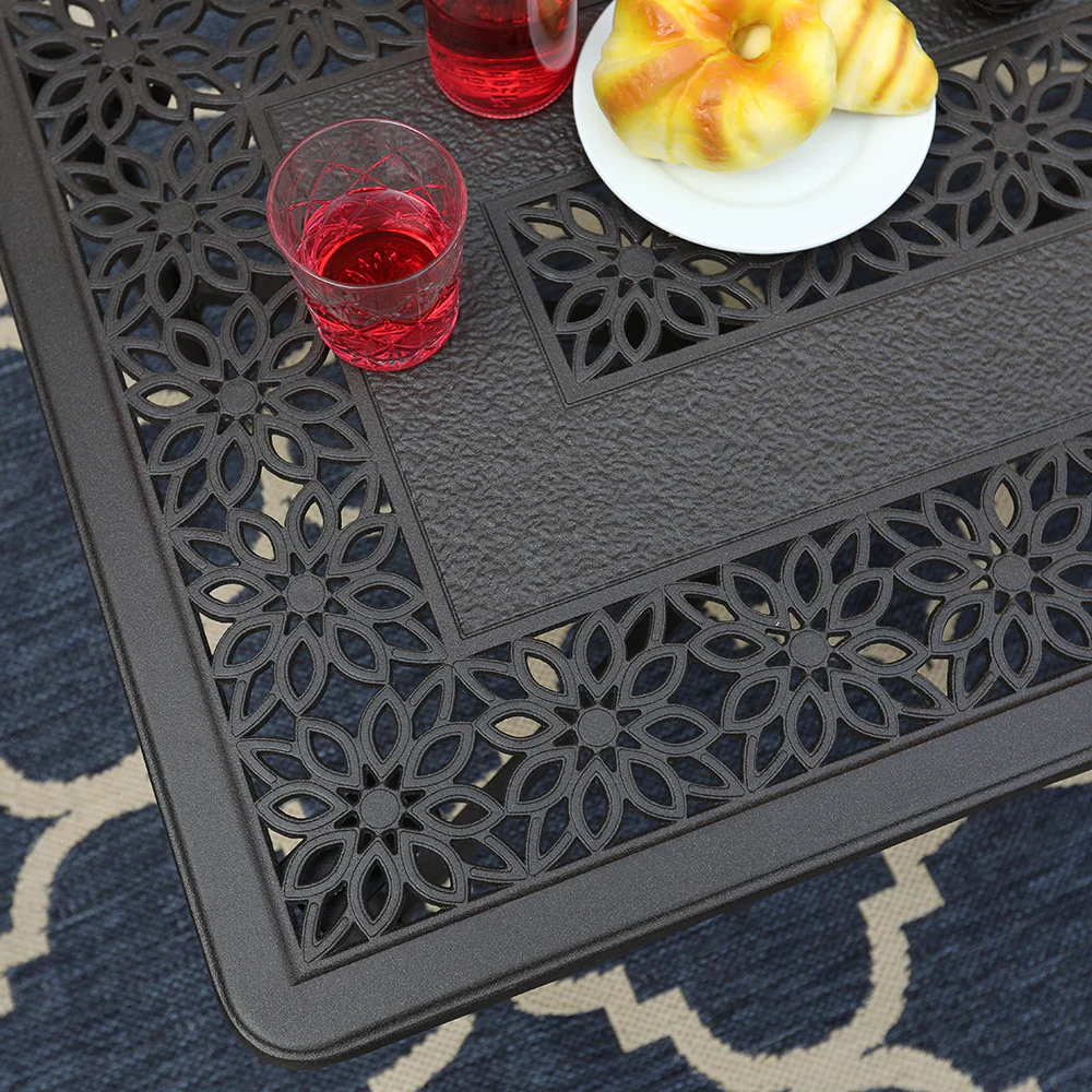 MFSTUDIO Cast Aluminum Outdoor Patio Retro Tea Table