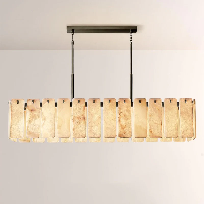 Calama Alabaster Rectangular Chandelier 72