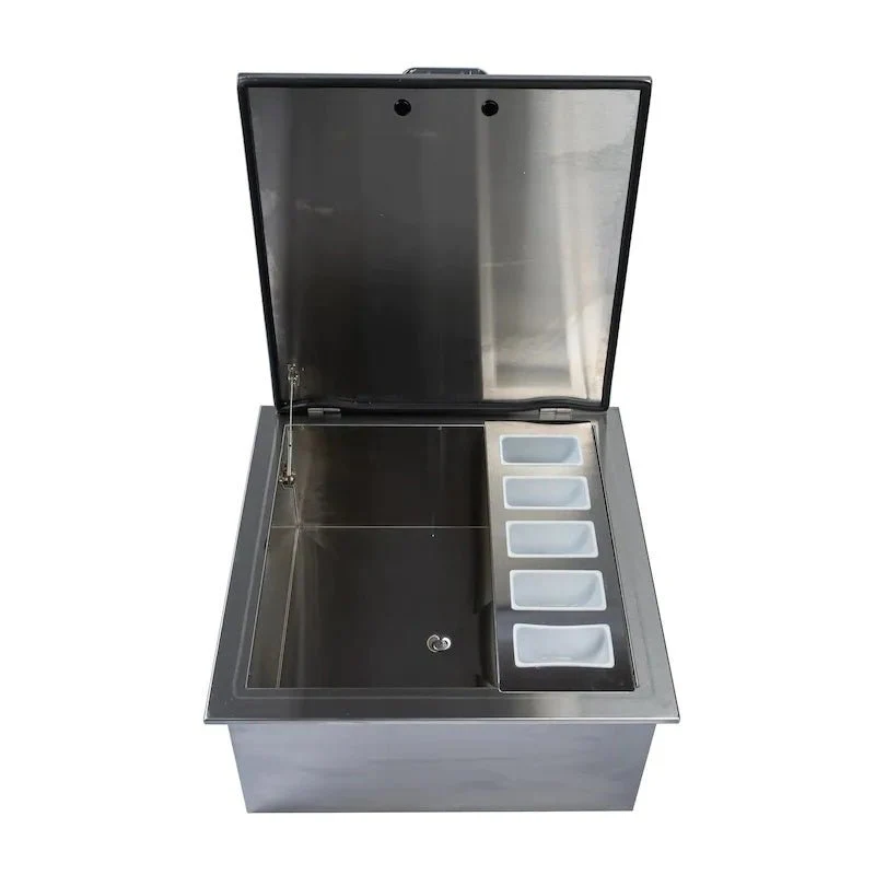PCM 260 Series 25-Inch Drop-In Ice Bin Cooler with Condiment Tray BBQ-260-DI