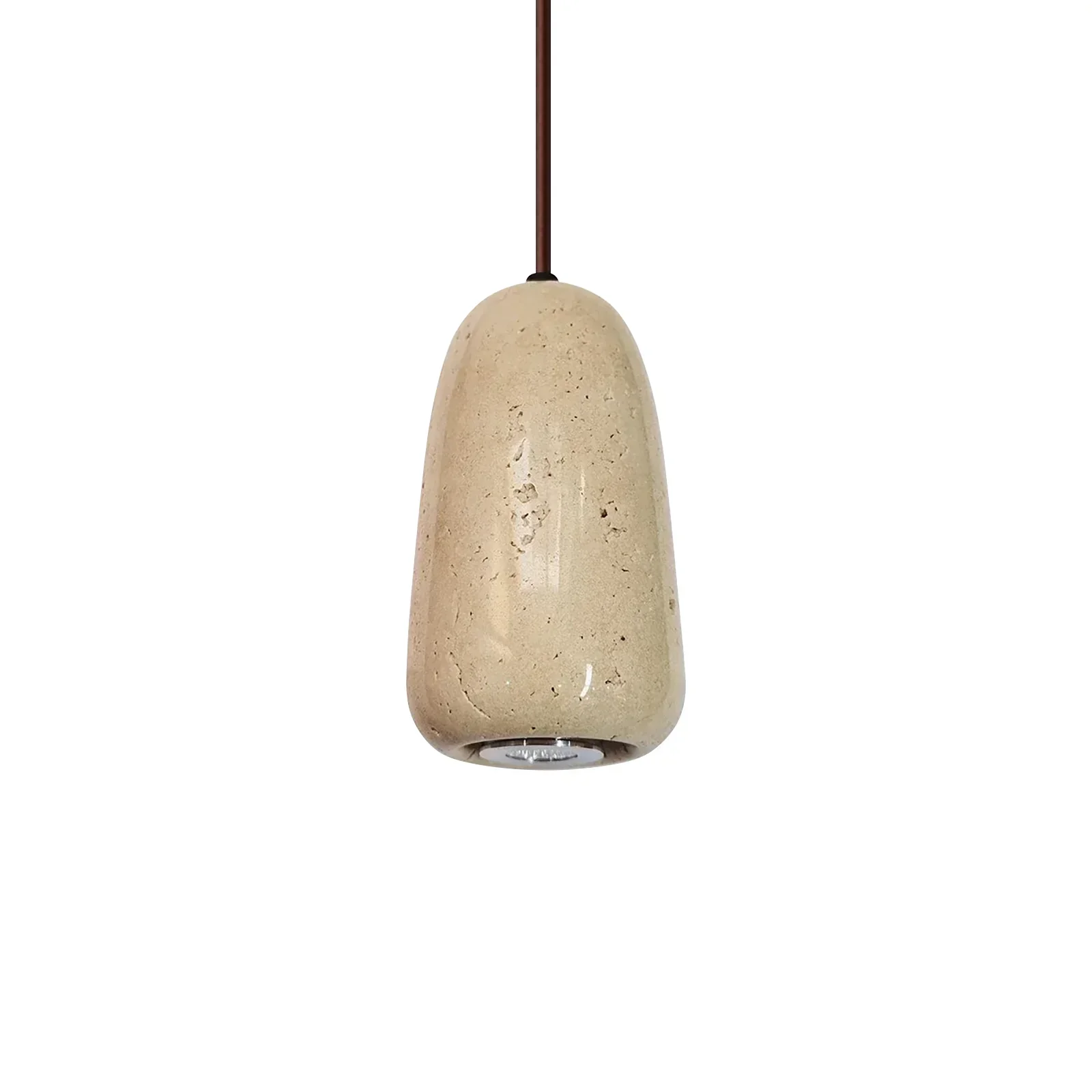 Travertine Brrskbk Cylindrical Pendant Light