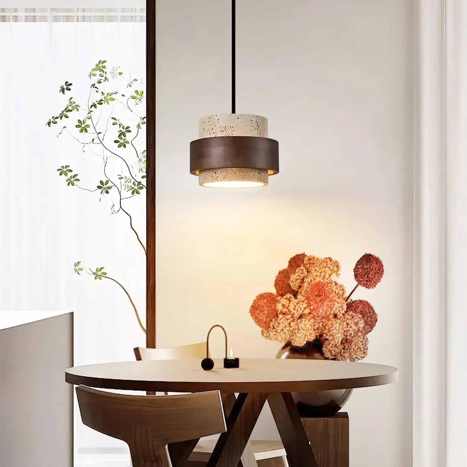 Cylinder Stonova Travertine Pendant Lamp