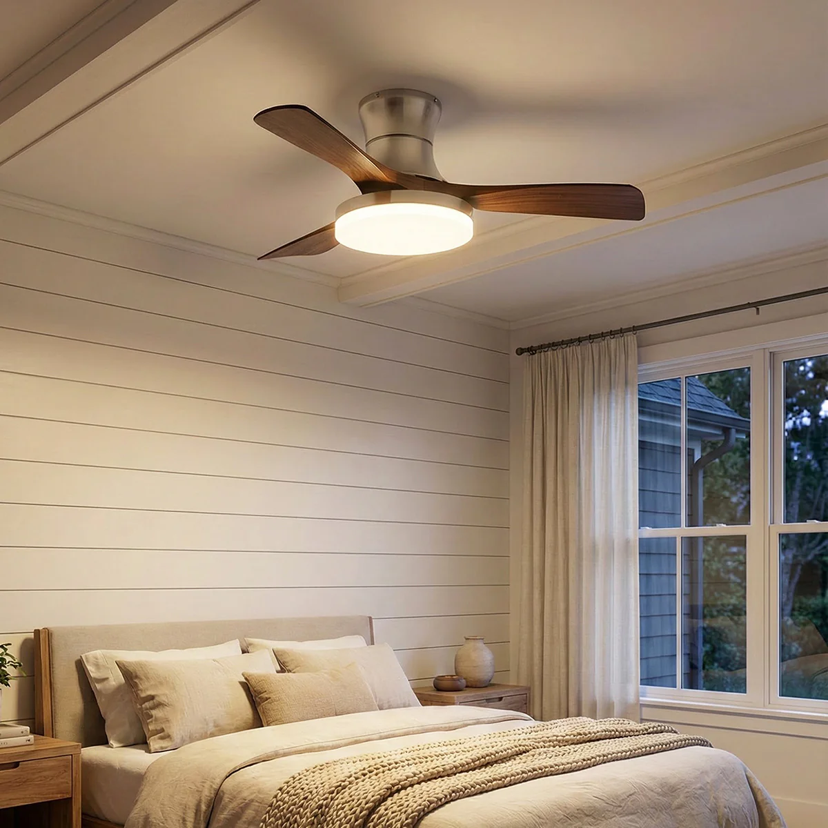 Nordic Style Lunet Ceiling Fan Light