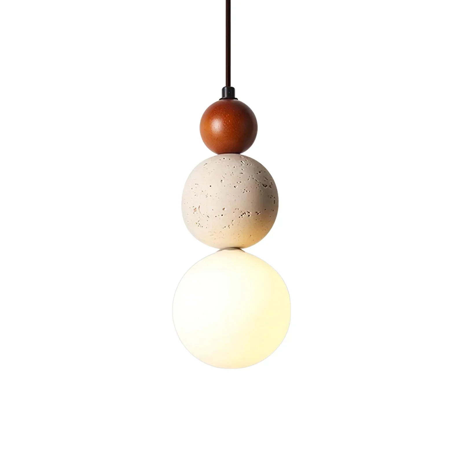 Travertine Trio Orb Pendant Lamp