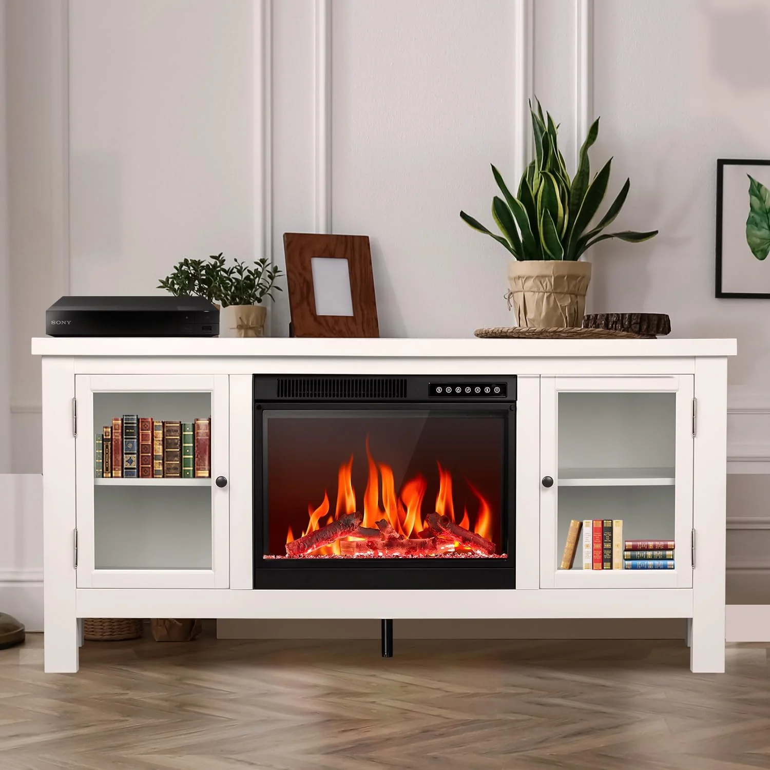 R.W.FLAME Modern Fireplace TV Stand with 23